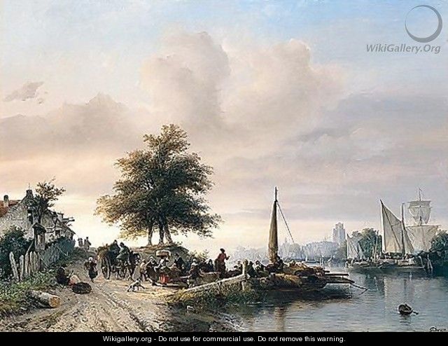 The Maas At Dordrecht - Salomon Leonardus Verveer