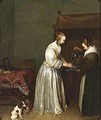 A lady washing her hands in an interior - (after) Gerard Ter Borch