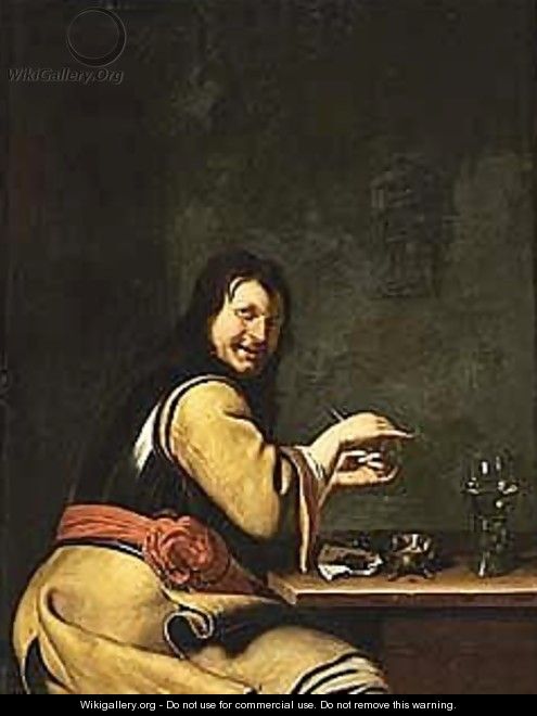 A soldier preparing a pipe - (after) Frans Van The Elder Mieris