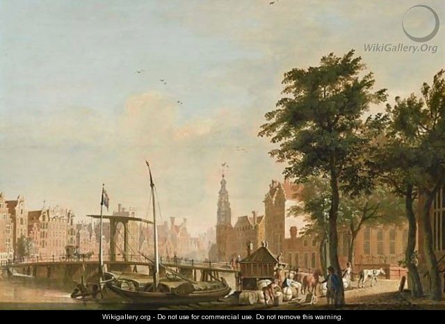Halvemaans Bridge And The Munt In The Background - Amsterdam School
