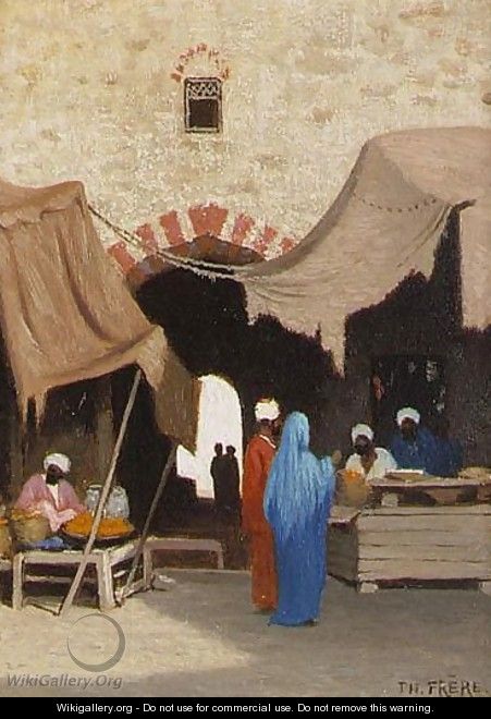 Entree De Bazaar A Alexandria, Egypt and Le Casbah Au Caire A Pair - Charles Théodore Frère
