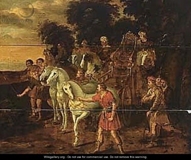 The meeting of Jacob and Joseph - (after) Jacob Willemsz De The Elder Wet