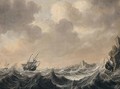 A Seascape With Men-of-war In A Stormy Sea - (after) Simon De Vlieger