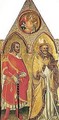 Saint Julian the hospitaler and saint Blaise, the angel of the annunciation in a roundel above - Tuscan School