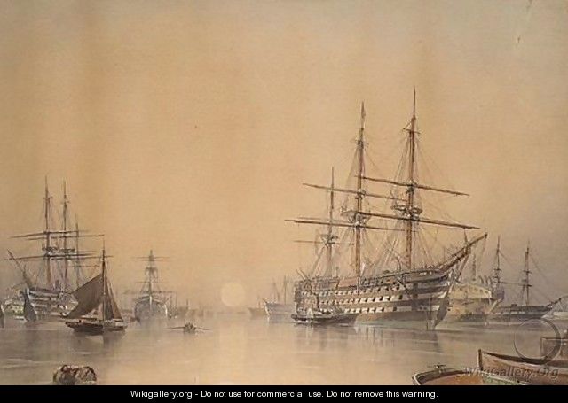 Frigates At Portsmouth - William Frederick Mitchell