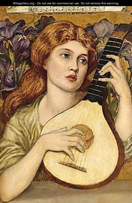 Lady with lute - (after) John Melhuish Strudwick