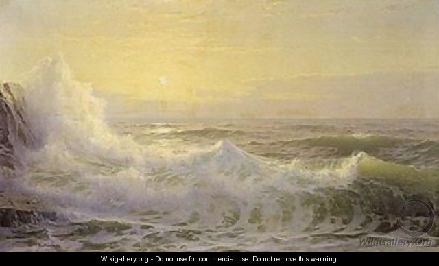 Crashing waves at sunset - William Trost Richards