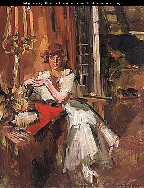 Young girl in an interior - Konstantin Alexeievitch Korovin