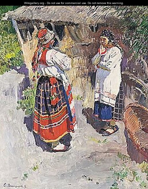 Peasant women conversing - Sergey Arsenievich Vinogradov
