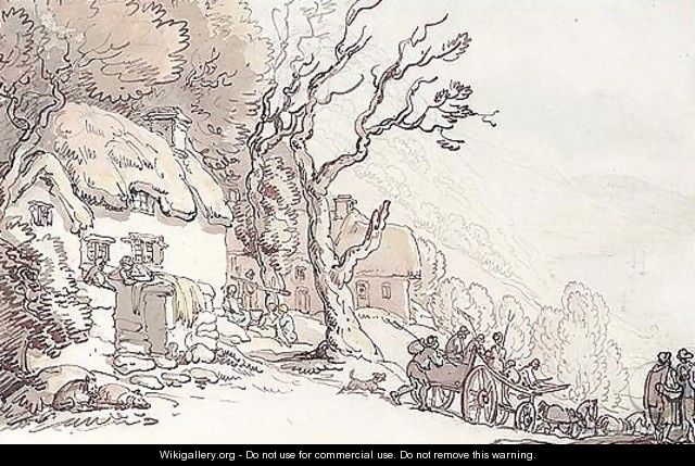 Haymakers Passing A Coastal Village In The West Country - Thomas Rowlandson