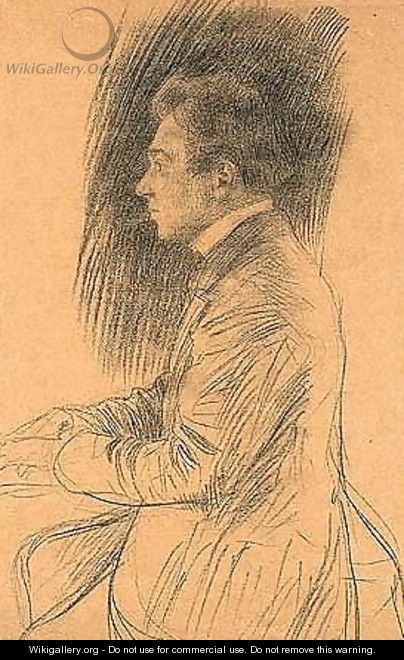 Klavier Spielender Mann Nach Links (Portrait Of A Pianist Facing Left) - Gustav Klimt