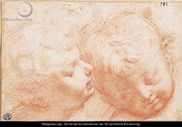 Two heads of little boys - Bernardino Barbatelli Poccetti