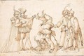 A vignette from the commedia dell'Arte. - (after) Giacomo Franco