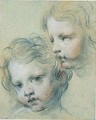 Two Studies Of Heads Of A Young Boy - Francois Lemoine (see Lemoyne)