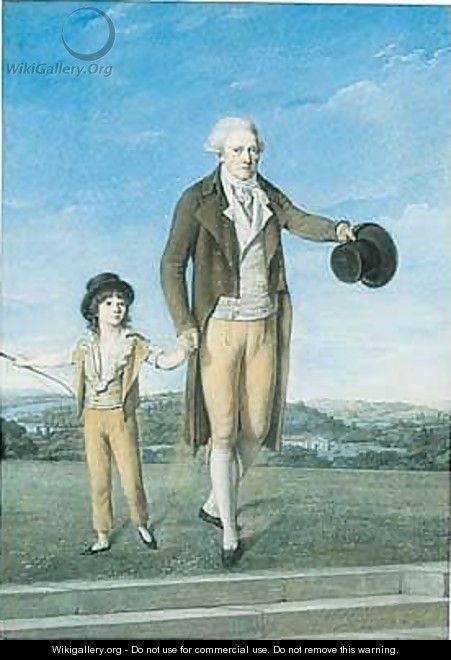 A gentleman walking with a child - Swiss School