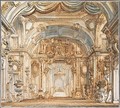 A stage design for a fantastical royal bedroom - Antonio Galli Bibiena