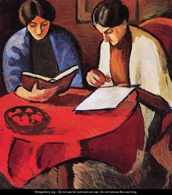 Two Women at the Table - August Macke