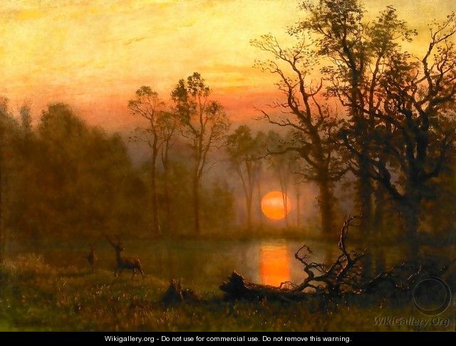 Sunset Over the Plains - Albert Bierstadt
