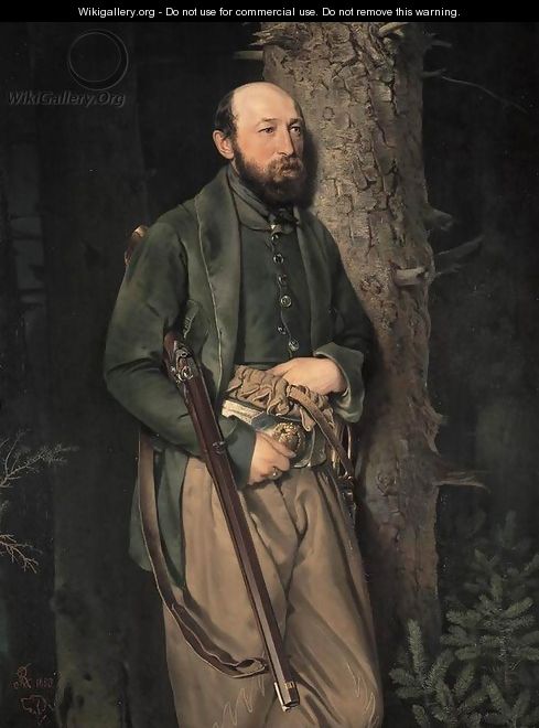 The Royal Saxon Forestry Inspector Carl Ludwig von Schonberg - Ferdinand von Rayski