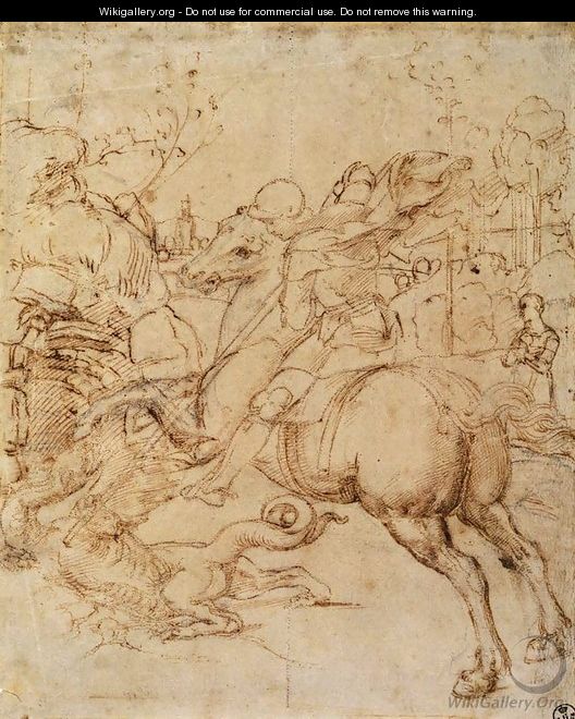 Cartoon for St George and the Dragon - Raphael