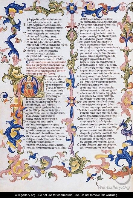 The Divine Comedy by Dante Alighieri (Folio 27v) - Don Simone Camaldolese