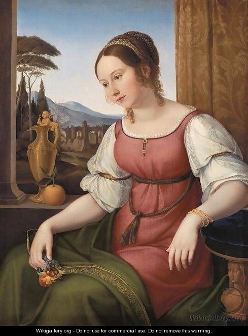 Portrait of a Young Roman Woman (Angelina Magtti) - Friedrich Wilhelm von Schadow