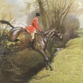 Lt. Col. Ted Lyon Jumping a Hedge - Cecil Charles Aldin