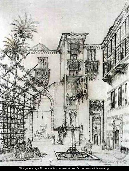 Interior of a courtyard, in Cairo, from 