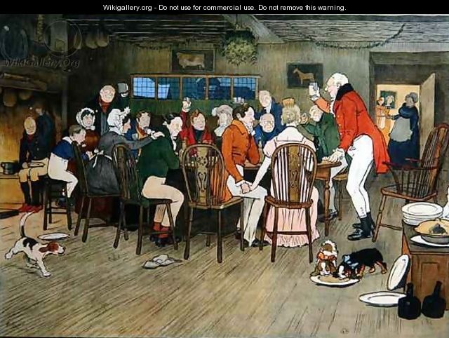 The Christmas Dinner at the Inn - Cecil Charles Aldin