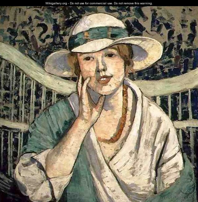 The White and Green Hat - Georgette Agutte