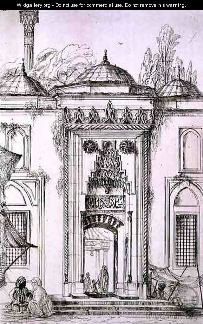 Entrance to the Mosque of Bayazid II, in Constantinople, from 