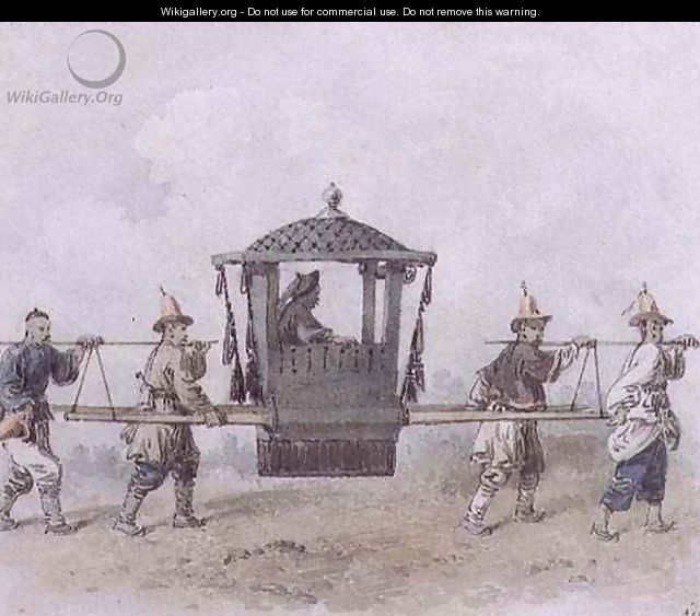 Chinese Servants Bearing a Palanquin - William Alexander