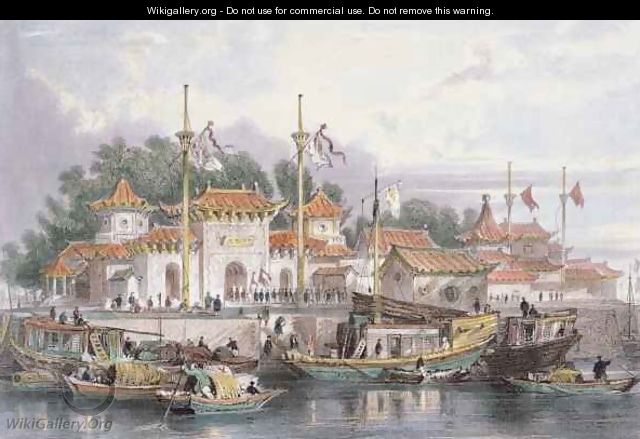 Military Station of the Chinese near the City of Chokian - (after) Thomas Allom