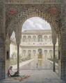 The Court of the Alberca in the Alhambra, Granada - Leon Auguste Asselineau