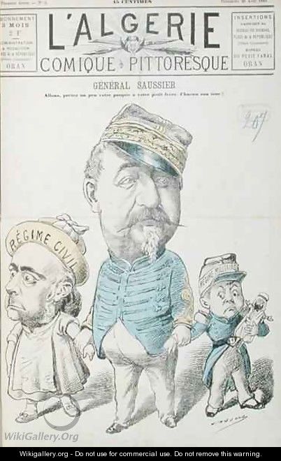 Caricature of General Felix Gustave Saussier (1828-1905), cover of 