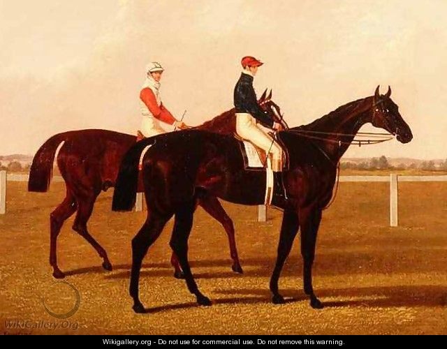 The Racehorses Charles XII and Euclid with Jockeys Up - Henry Hugh Armstead