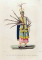 Island of Guam Principal Character from the Dances of Montezuma, from 'Voyage Autour du Monde sur les Corvettes de L'Uranie 1817-20' - (after) Arago, Jacques Etienne Victor