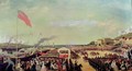 Napoleon III (1808-73) Welcoming Queen Victoria (1819-1901) at the Port of Boulogne - Louis Armand