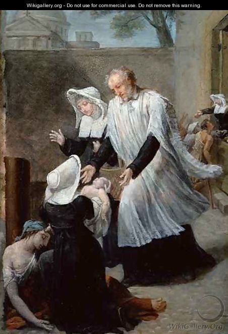 St. Vincent de Paul Helping the Plague-Ridden - Antoine Jean Joseph Ansiaux