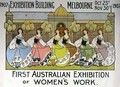 Design for a poster advertising the 'First Australian Exhibition of Women's Work' at the Exhibition Building in Melbourne - Helen L. Atkinson