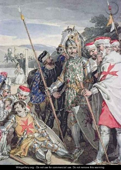 Ivanhoe by Sir Walter Scott: The death of Sir Brian de Bois-Guilbert - John Augustus Atkinson