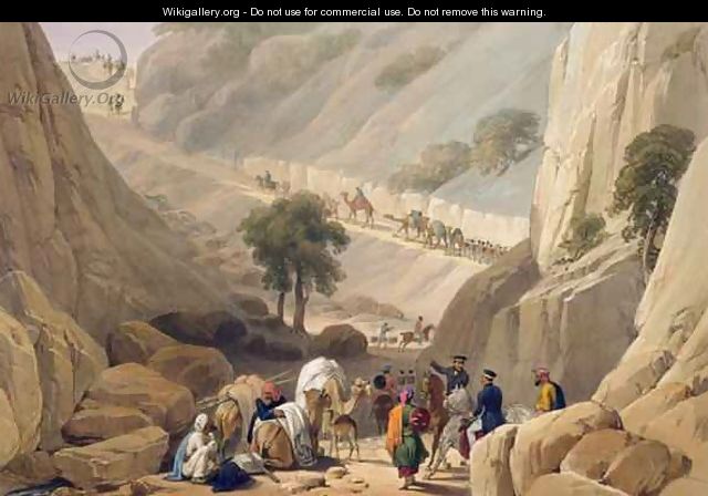 The Troops Emerging from the Narrow Part of the Defile in the Koojah Pass, from 