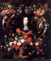 Garland of Flowers and Fruit with the Portrait of Prince William III of Orange - Jan Davidsz. De Heem