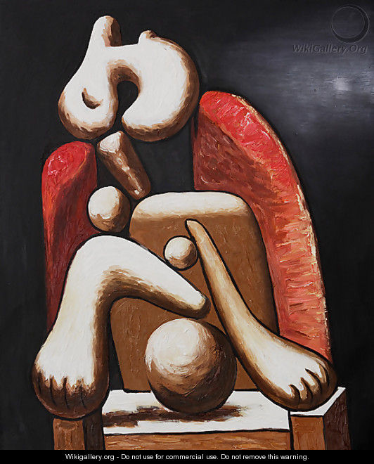 Woman in Red Armchair - Pablo Picasso (inspired by)