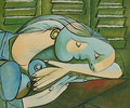 Sleeping Woman with Shutters - Pablo Picasso (inspired by)