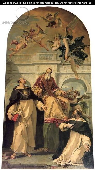 Pope Pius V with Saints Thomas Aquinas and Martyr Peter - Sebastiano Ricci