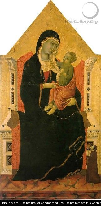 Madonna and Child with a Donor - Ugolino Di Nerio (Da Siena)
