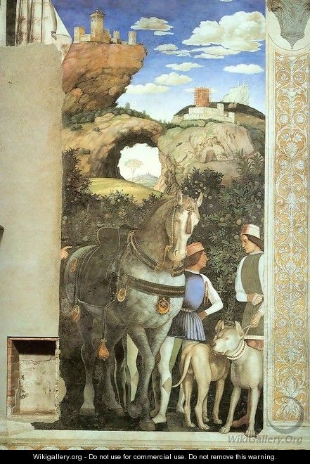 Servants with a Horse and Dogs - Andrea Mantegna