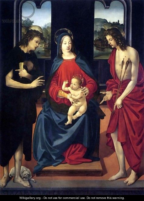 Madonna and Child with Saints Lazarus and Sebastian - Piero Di Cosimo