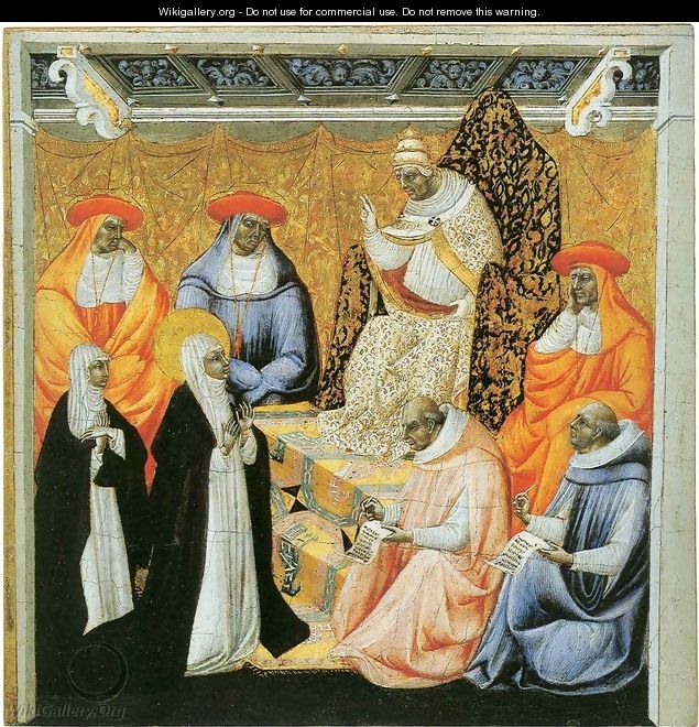 Saint Catherine Dictating Her Dialogues to Raymond of Capua - Giovanni di Paolo
